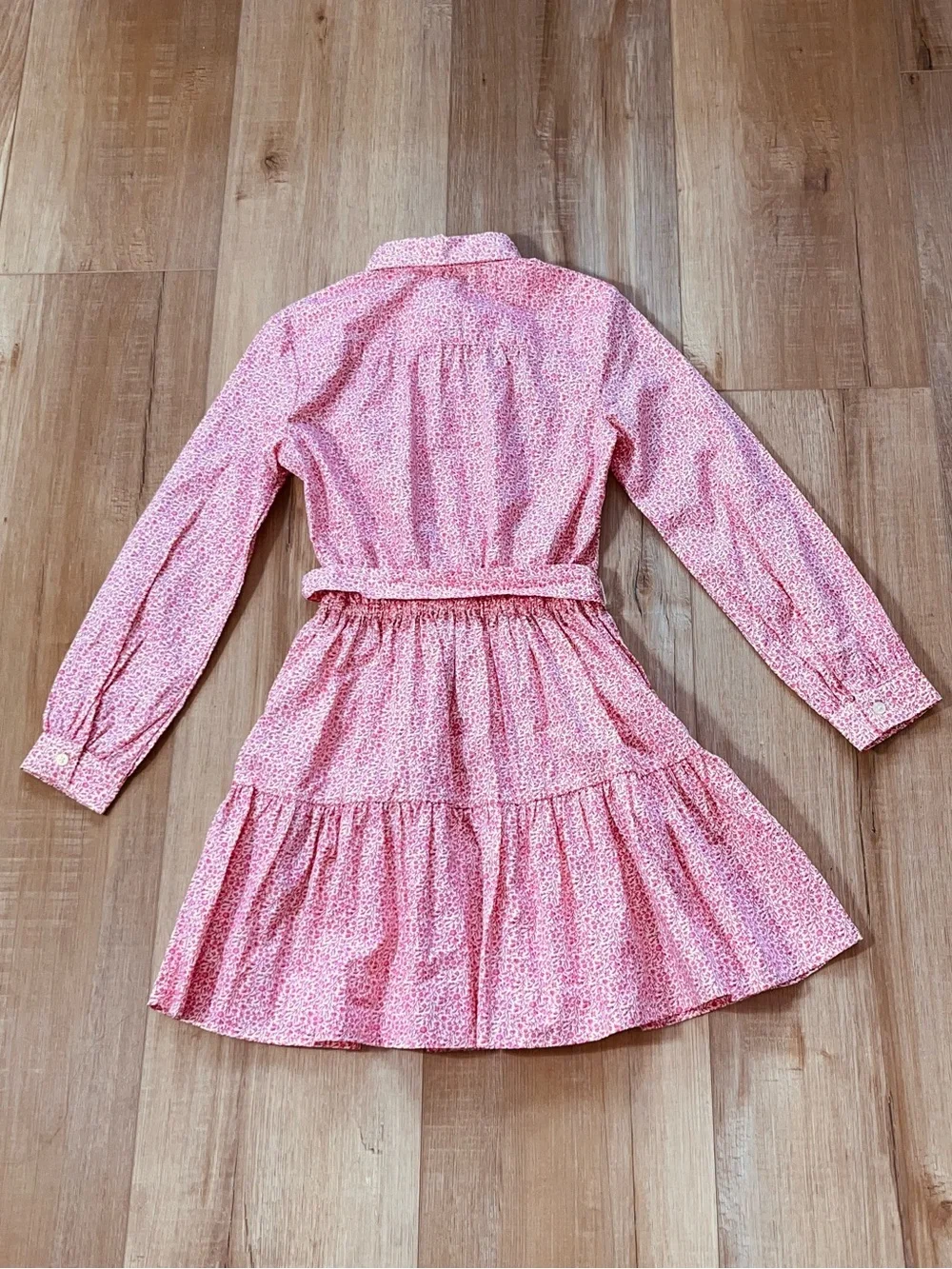 Polo Ralph Lauren Girl’s Pink Floral Cotton Poplin Shirt Dress Size 8